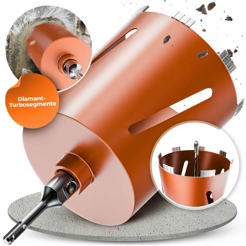 SDS-Plus oder SDS-Max Diamantbohrkrone Ø 26-162 mm / 200 mm Länge Kernbohrkrone SDS-Plus oder SDS-Max Diamantbohrkrone Ø 26-162 mm / 200 mm Länge Kernbohrkrone von Weischer