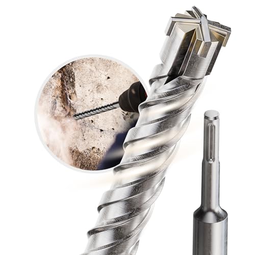 Weischer® - SDS Plus Bohrer 7 x 310 mm | vierschneidiger & langlebiger Steinbohrer | Betonbohrer mit Doppelwendel | Bohrhammer kompatibel | robuste Bohrspitze für Beton, Naturstein & Mauerwerk von Weischer