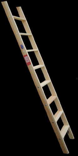 Weise Steigtechnik Anlegeleiter Holz 10 Stufen, 2,75 m Holzleiter aus massiver Kiefer, geriffelte Rutschhemmende Stufen aus Buche, stabile Leiter für Hochbetten & Regale, DIN EN 131 von Weise Steigtechnik