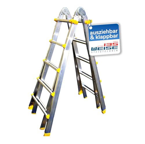 Teleskopleiter 4x5 Sprossen, Stehleiter, Klappleiter, Anlegeleiter Treppenleiter, nach EN 131 BG Neu von Weise Steigtechnik