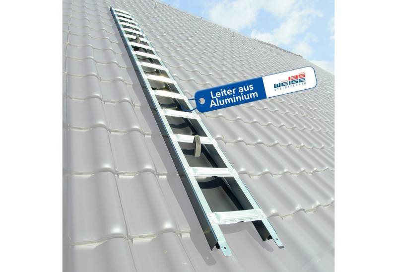 Weise Steigtechnik Vielzweckleiter Dachdecker-Auflegeleiter DachMaxx (1,89 m, 1-St., einteilige Dachdeckerauflegeleiter), aus Aluminium – Sicherheitssprossen – Stabile Verbindung von Weise Steigtechnik