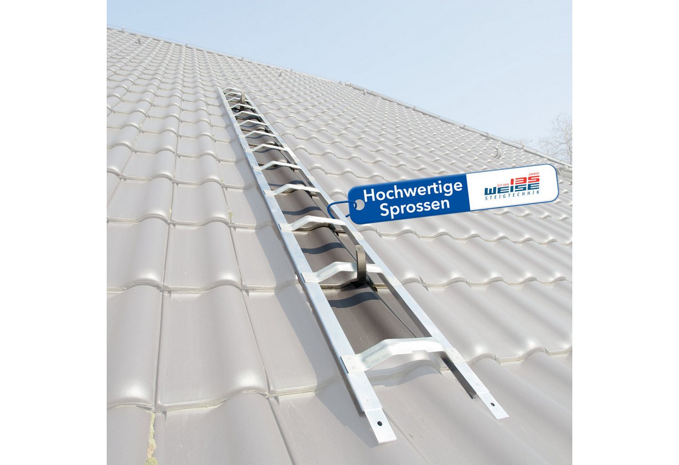 Weise Steigtechnik Vielzweckleiter Industrie-Qualität, Dachauflegeleiter (1-St., mit Bremer Sprossen), robuste & sichere breite Dachleiter, Alu-Konstruktion von Weise Steigtechnik