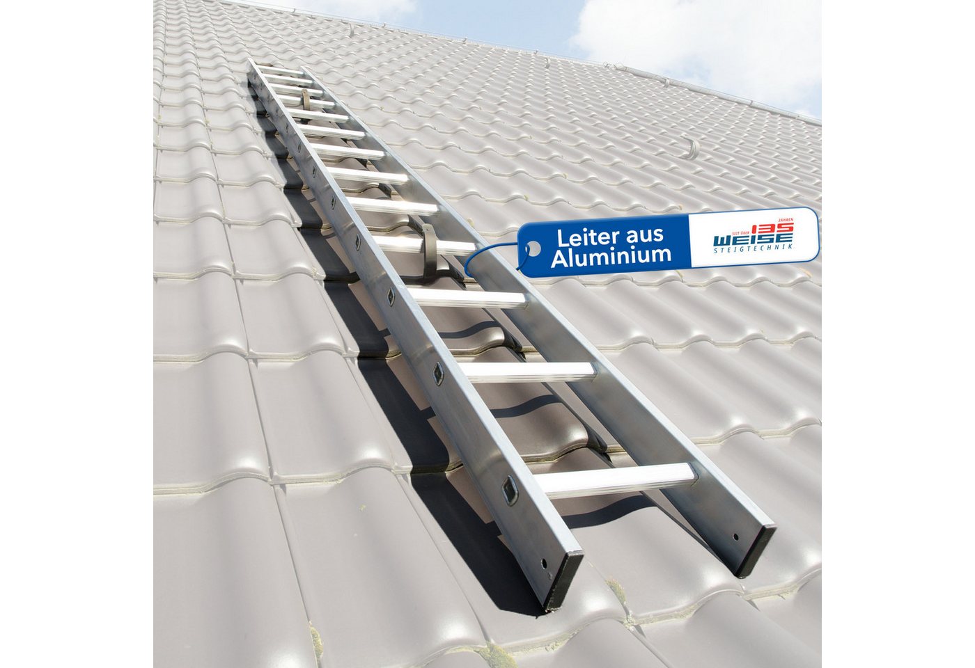 Weise Steigtechnik Vielzweckleiter Industrie-Qualität, Kaminkehrerleiter (18 Sprossen, 2-St., 5,04 m), robuste & sichere Dachleiter für Schornsteinfeger von Weise Steigtechnik