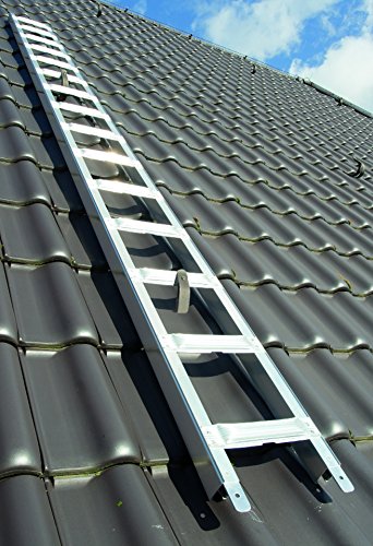 Premium Dachleiter Aluminium 2,16 m Dachdeckerauflegeleiter 8 Sprossen, gerade Sprosse, nach BGR 203 von Weise