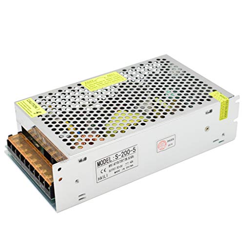 Weishuo 5V 40A Netzteil 230V auf DC 5V 200W Spannungswandler Universal Schaltnetzteil Transformator für LED-Streifen von Weishuo