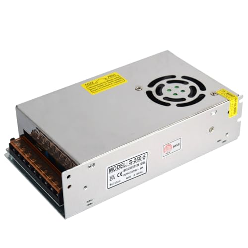 5V 50A Netzteil 230V auf DC 5V 250W Spannungswandler Universal Schaltnetzteil Transformator für LED-Streifen von Weishuo