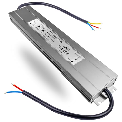 LED Trafo 12V 200W Konstant Spannung LED Transformator AC 230V auf DC 12V 16.7A Schlankes IP67 Wasserdicht Netzteil Treiber für Innen oder Außen LED-Streifen Strip Lampe von Weishuo