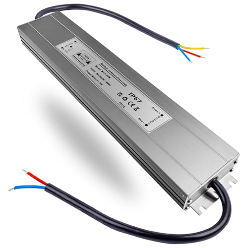 LED Trafo 12V 300W Konstant Spannung LED Transformator AC 230V auf DC 12V 25A Schlankes IP67 Wasserdicht Netzteil Treiber für Innen oder Außen LED-Streifen Strip Lampe von Weishuo