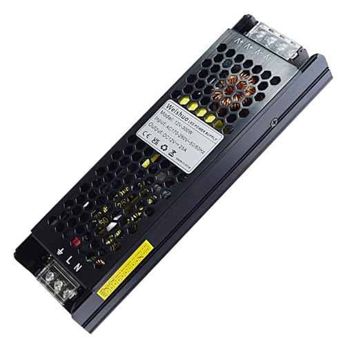 LED-Transformator, 12 V, 300 W, konstante Spannung, Stromversorgung LED, ultradünn, AC 220/230 V auf DC 12 V, 25 A, Lichtleiter, Transformator, Innenbereich, Niederspannung von Weishuo