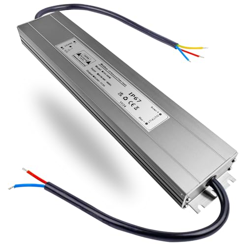 LED Trafo 24V 300W Konstant Spannung LED Transformator AC 230V auf DC 24V 12.5A Schlankes IP67 Wasserdicht Netzteil Treiber für Innen oder Außen LED-Streifen Strip Lampe von Weishuo