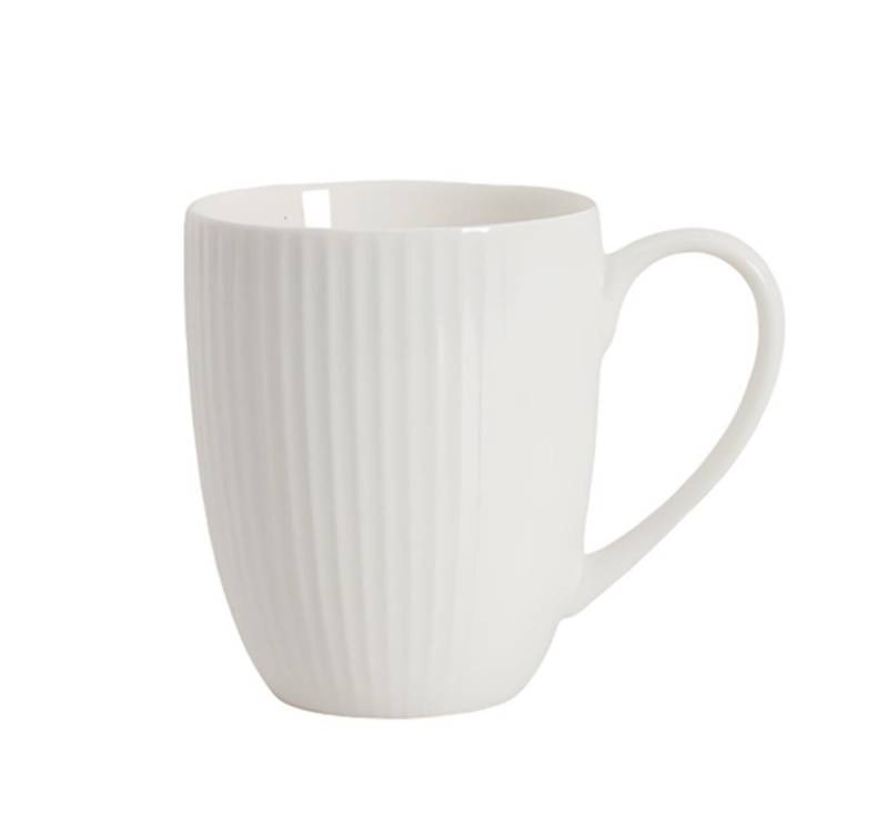 Weissberg Kaffeeservice Kaffeebecher 350 ml aus hochwertigem Porzellan, Relief-Design (6-tlg), Porzellan von Weissberg