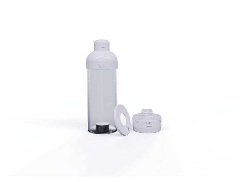 Weit & Breit Handelsgesellschaft mbH Trinkflasche Trinkflasche Wasserflasche mit Tablettenfach 375ml, Tablettenfach im Boden mit Wochentagsmarkierung von Weit & Breit Handelsgesellschaft mbH