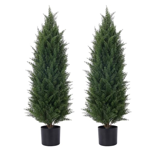 Künstlicher Zedernbaum, Topiary, Topfpflanzen, UV-beständig, für den Außenbereich, künstlicher Strauch, für Zuhause und Büro, Innendekoration, beschnittene Bäume, künstlicher Außenbereich, 2 Stück pro Künstlicher Zedernbaum, Topiary, Topfpflanzen, UV-beständig, für den Außenbereich, künstlicher Strauch, für Zuhause und Büro, Innendekoration, beschnittene Bäume, künstlicher Außenbereich, 2 Stück pro von Weitaisi