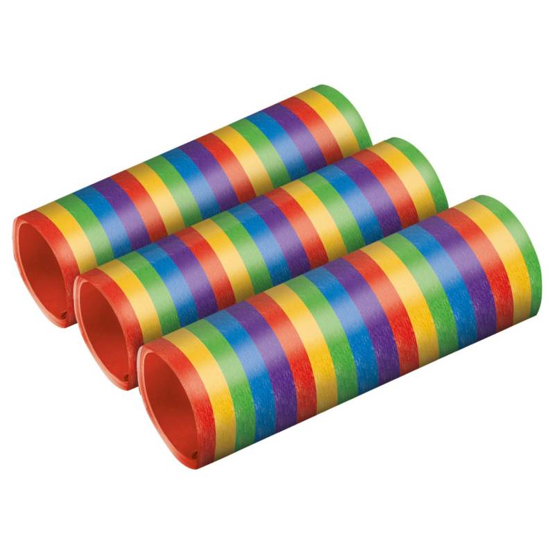 3 Luftschlangen Bright Rainbow metallisch Papier 0,7 x 400 cm von Amscan