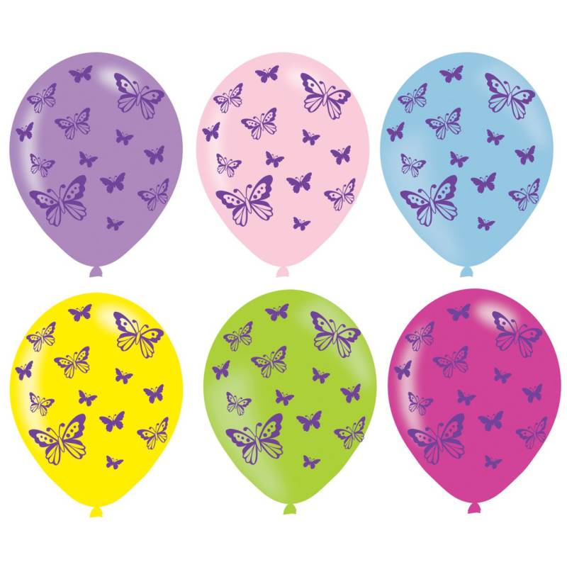6 Latexballons Schmetterling 27,5 cm von Amscan