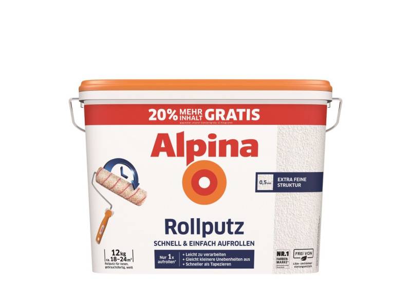 Alpina Rollputz 12 kg 0,5 mm Körnung weiß von Alpina