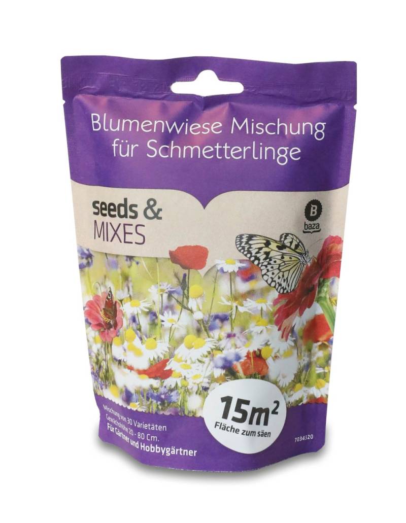 Baza Seeds Blumenwiese Mischung für Schmetterlinge von Baza Seeds