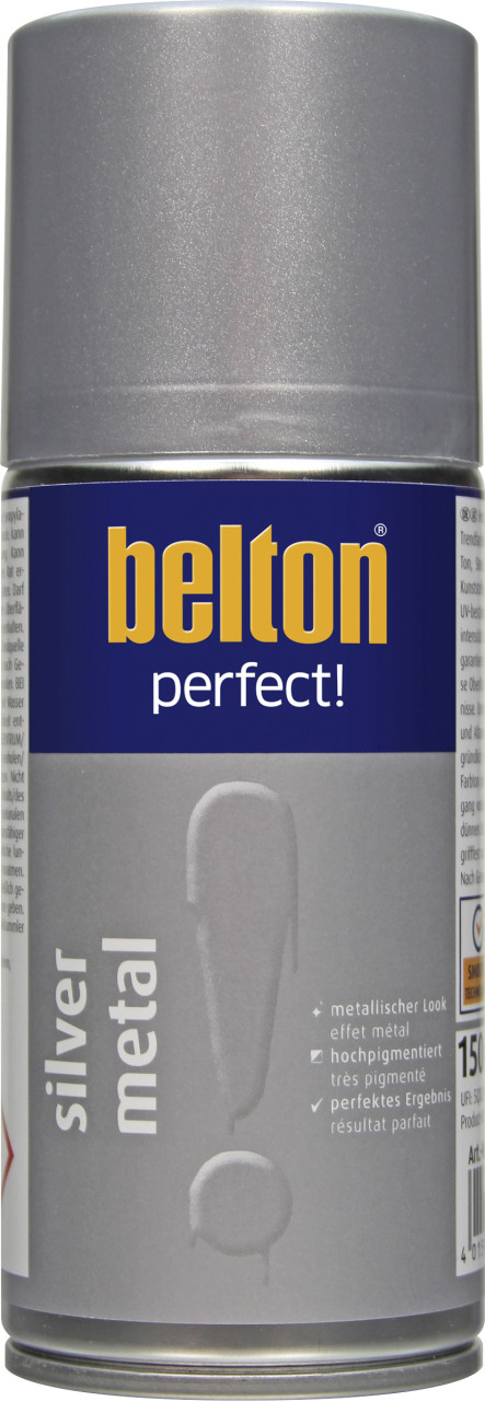 Belton perfect Lackspray 150 ml Silver metal seidenmatt von belton