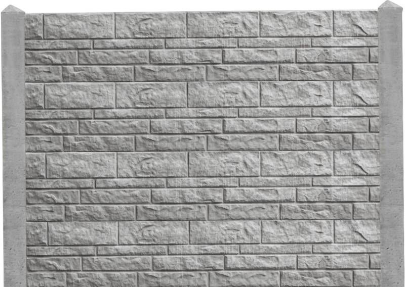 Betonzaun Grundset Standard Fels mit Anfangs- und Endpfosten 231 cm von Beckers Betonzaun