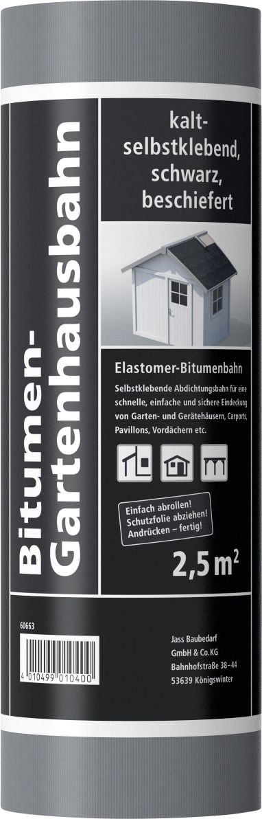 Bitumen-Gartenhausbahn 5 x 0,5 m = 2,5 m² schwarz von Weitere