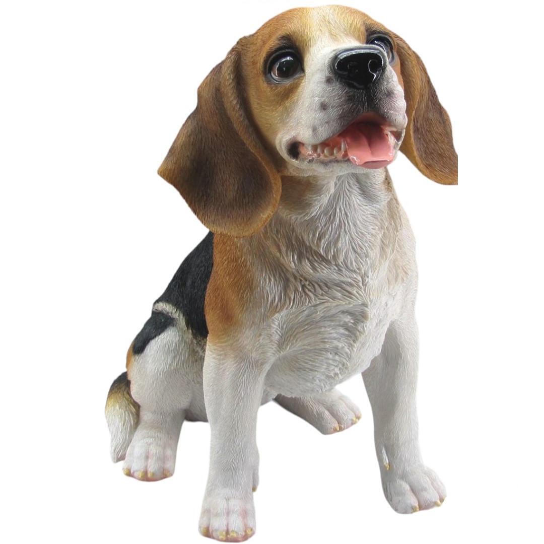 Dekofigur Beagle sitzend 35 x 21 x 32 cm braun weiß schwarz von Weitere