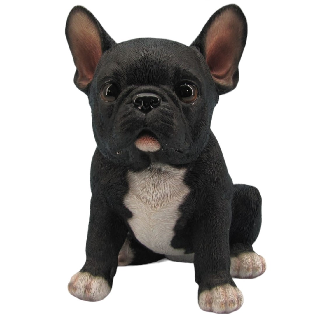 Dekofigur Französische Bulldogge sitzend 18 x 10 x 22 cm schwarz weiß von Weitere