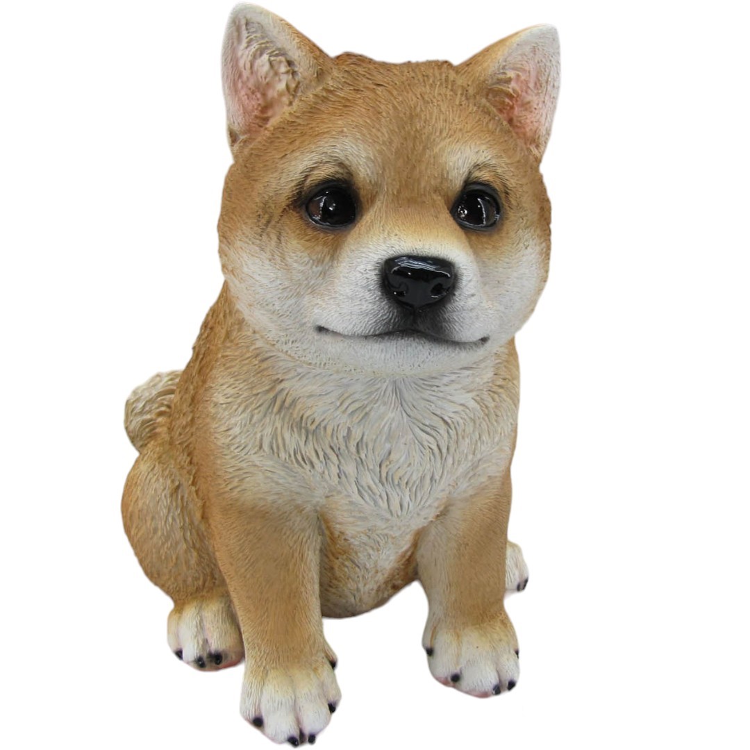 Dekofigur Hund Shiba Inu sitzend 19 x 12 x 17 cm hellbraun von Weitere