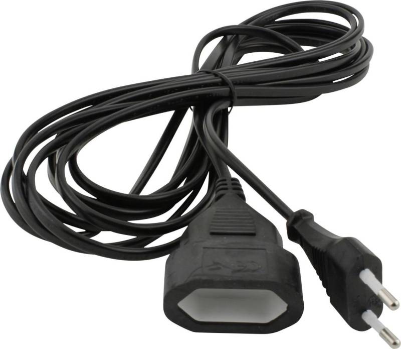 Unitec Verlängerungskabel Innen 5 Meter H03VVH2-F, schwarz, Flachstecker von Weitere