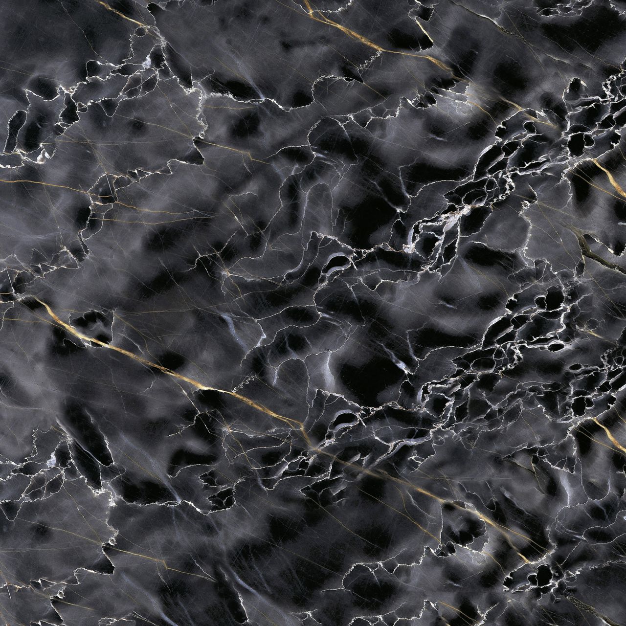 Bodenfliese Feinsteinzeug Dark Wave 60 x 60 cm schwarz von Euro Stone