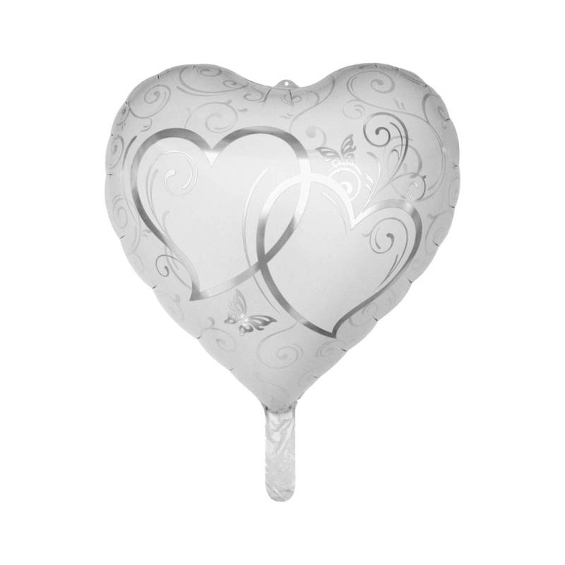 Folienballon Herz weiß silber 45 cm Folienballon Herz weiß silber 45 cm von Weitere