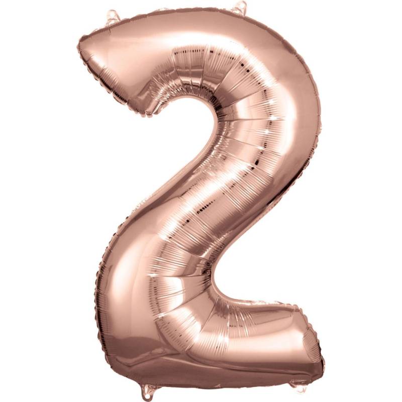 Folienballon Zahl 2 rosegold 57 cm x 86 cm von Amscan