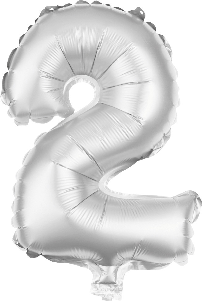 Folienballon Zahl 2 silber 100 cm Folienballon Zahl 2 silber 100 cm von Weitere