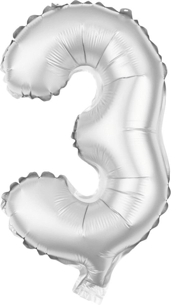 Folienballon Zahl 3 silber 100 cm Folienballon Zahl 3 silber 100 cm von Weitere
