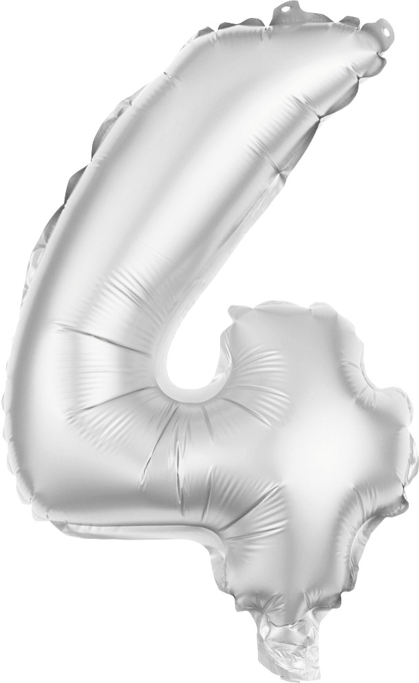 Folienballon Zahl 4 silber 100 cm Folienballon Zahl 4 silber 100 cm von Weitere