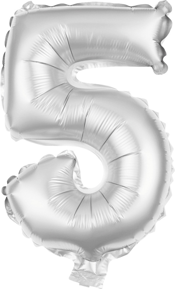 Folienballon Zahl 5 silber 100 cm Folienballon Zahl 5 silber 100 cm von Weitere