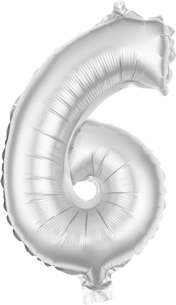 Folienballon Zahl 6 silber 100 cm Folienballon Zahl 6 silber 100 cm von Weitere