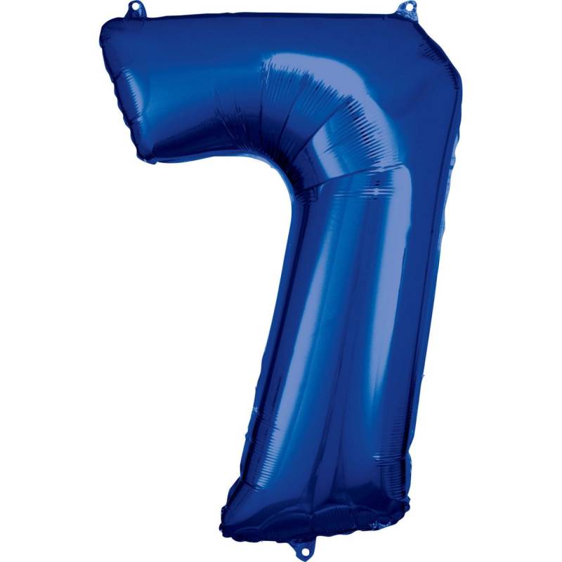 Folienballon Zahl 7  blau 57 cm x 86 cm von Amscan