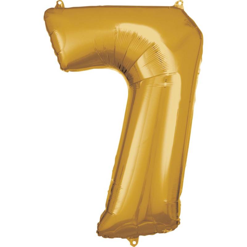 Folienballon Zahl 7 gold 57 cm x 86 cm von Amscan