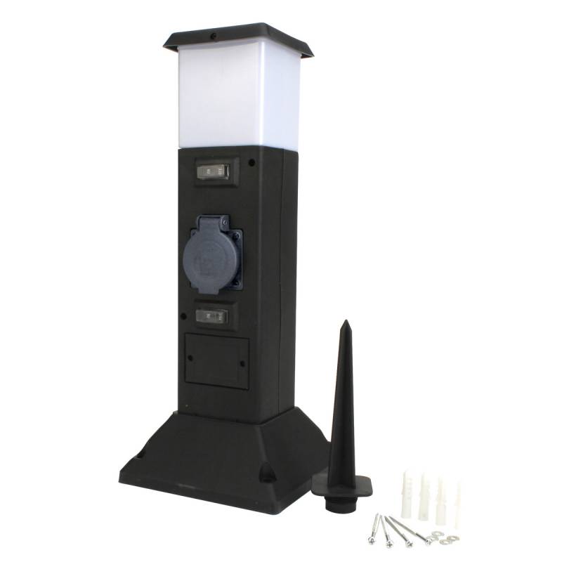 Gartensteckdose mit Lampe 2 Steckdosen, ohne Kabel von Weitere
