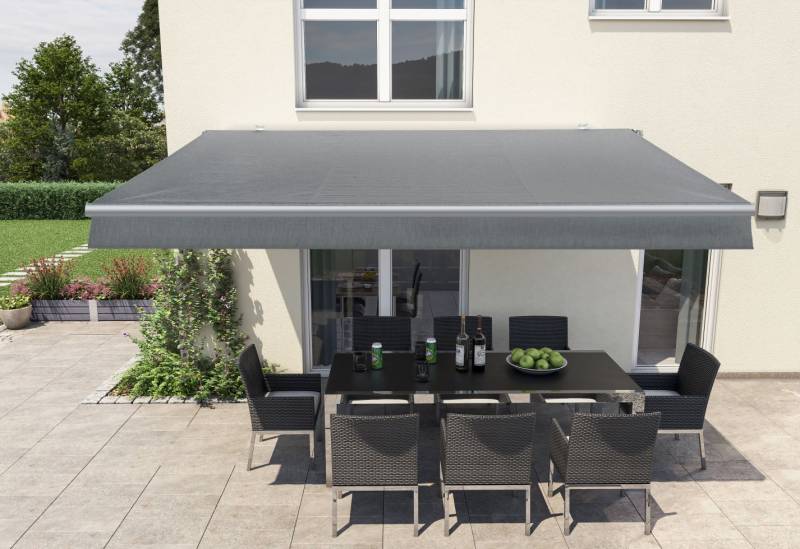 Gelenkarm-Markise Berlin hellgrau Breite 400 cm Ausfall 250 cm von Weitere