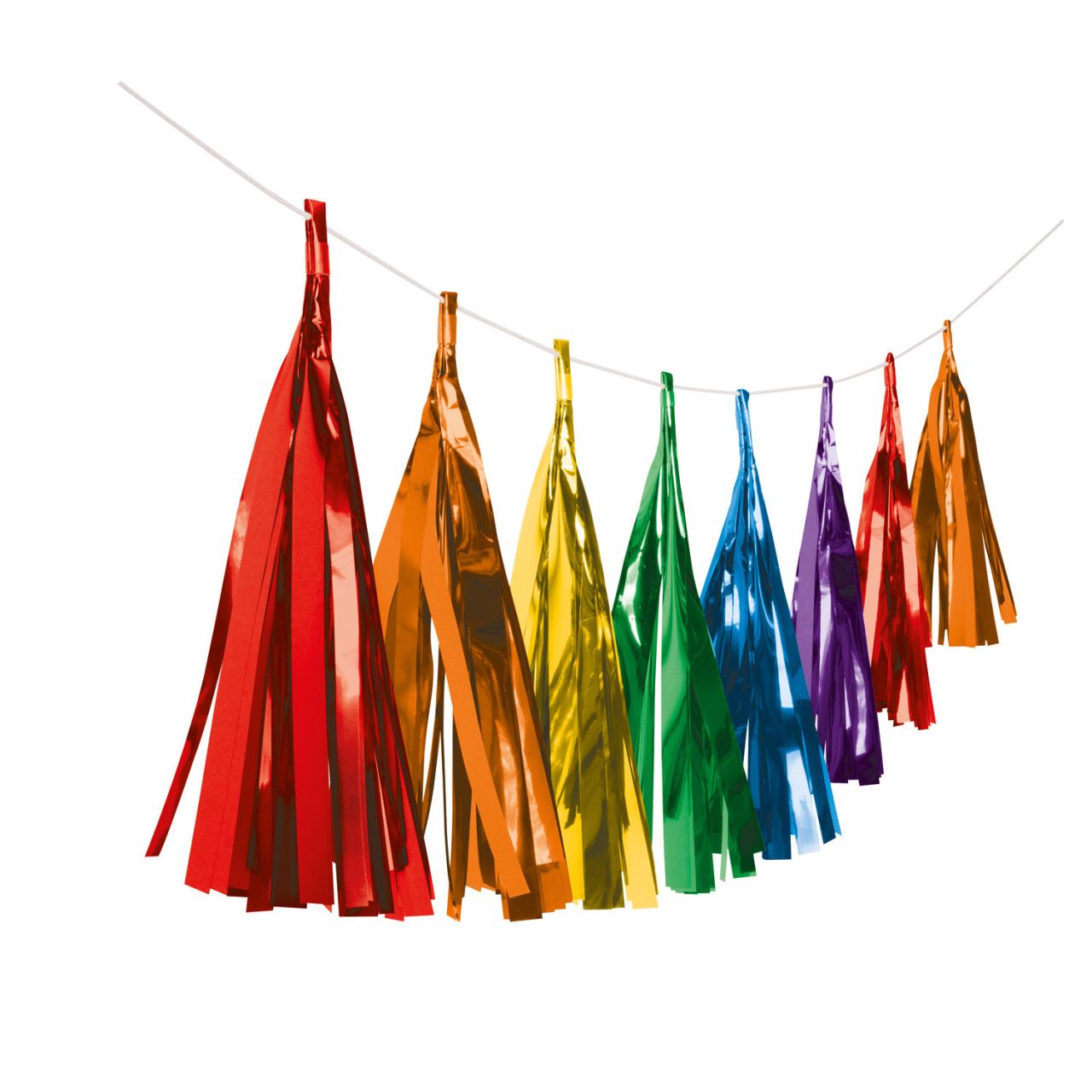 Girlande Fransen Bright Rainbow Papier 304 cm von Amscan