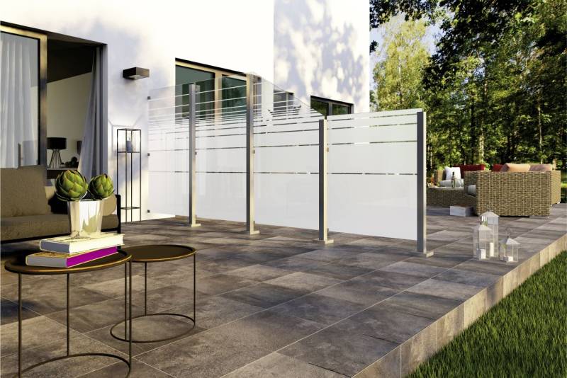Ambiente Glaszaun Dekor 81 120 x 120 cm gehärtetes 8 mm Glas von ambiente