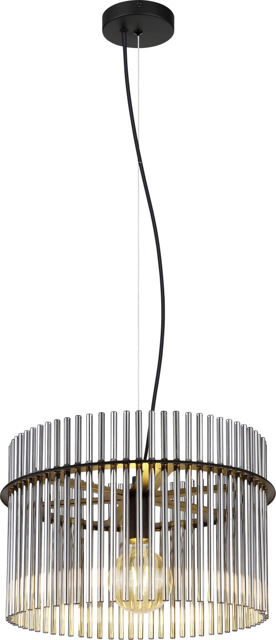 Globo Hängeleuchte Gorley schwarz chrom 40 x 150 cm E27 von Globo