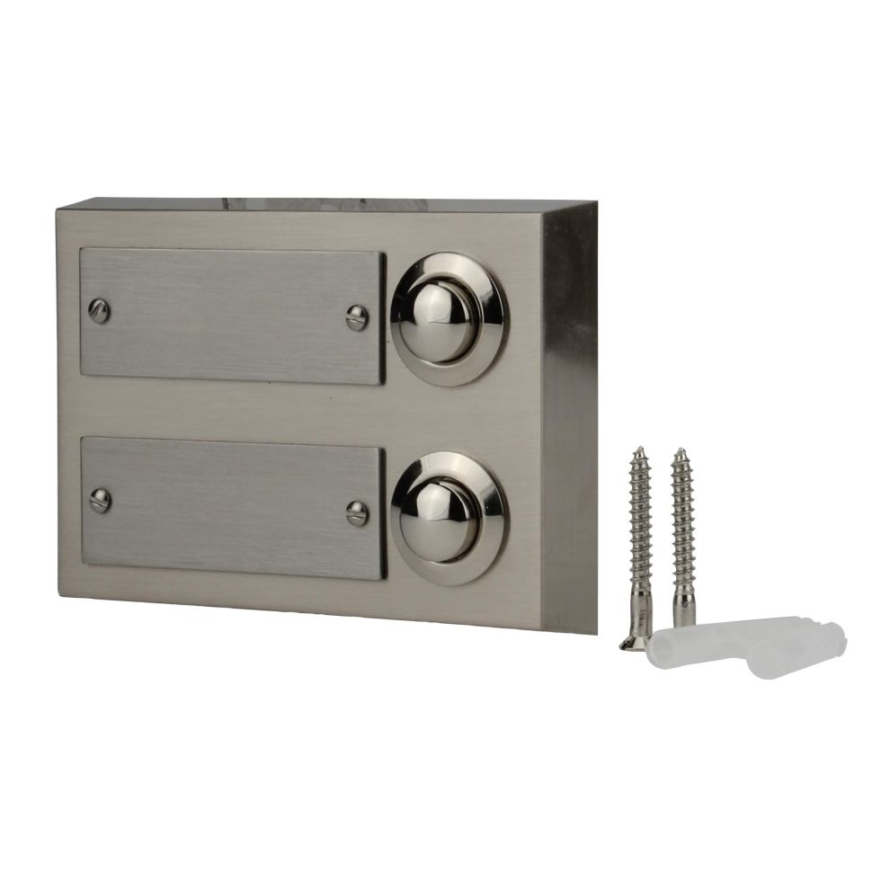 Klingel-Taster 2-fach Aufputz eckig edelstahl Klingel-Taster 2-fach Aufputz eckig edelstahl von Weitere