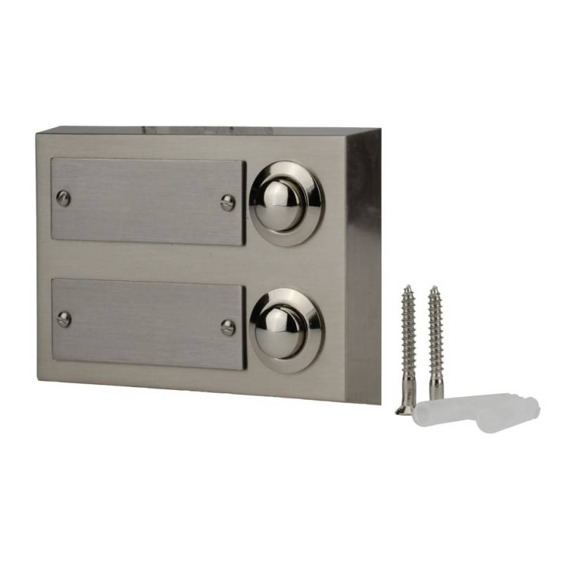 Klingel-Taster 2-fach Aufputz eckig edelstahl Klingel-Taster 2-fach Aufputz eckig edelstahl von Weitere