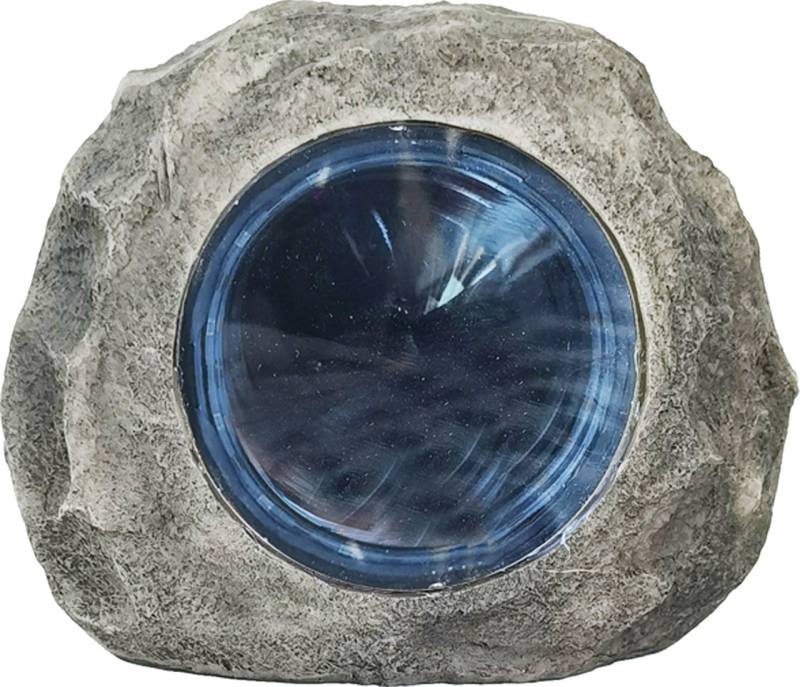LED Solarleuchte Stein mit Dämmerungssensor grau-blau von Weitere