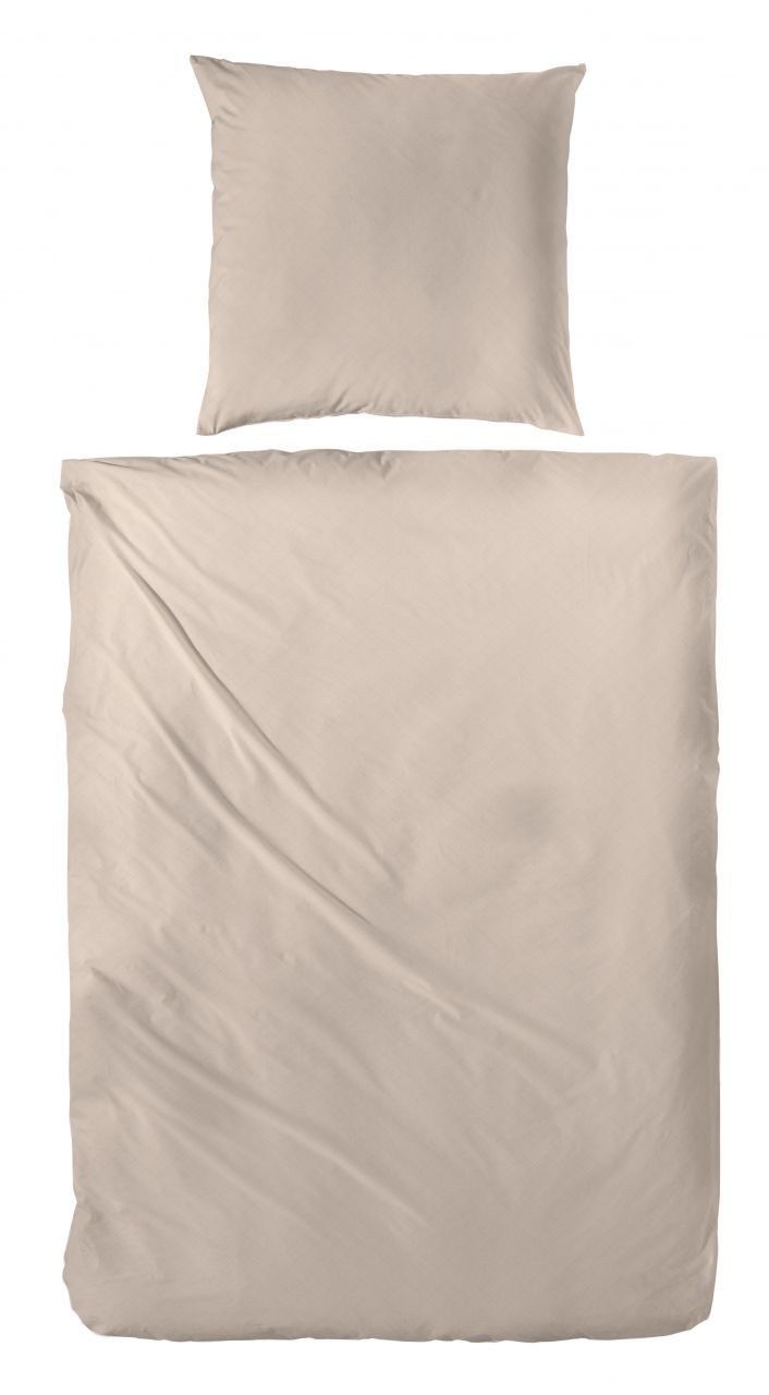 Mako-Satin-Bettwäsche beige, 135 x 200 cm von Weitere