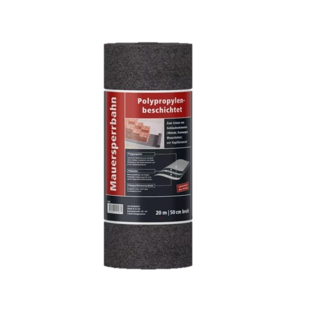 Mauersperrbahn PP polypropylenbeschichtet 20 x 0,5 m = 10 m² schwarz Mauersperrbahn PP polypropylenbeschichtet 20 x 0,5 m = 10 m² schwarz von Weitere