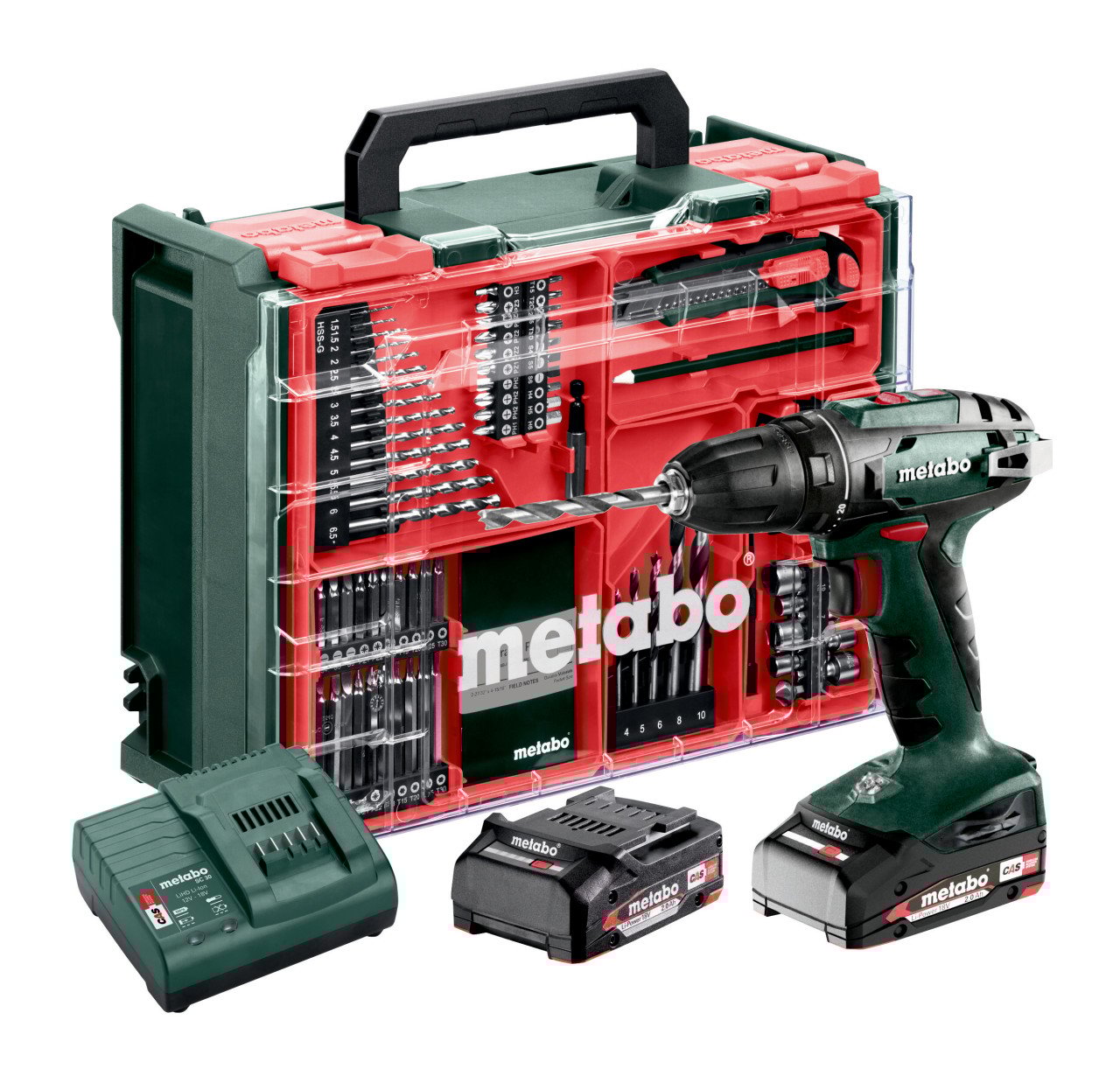 Metabo Akkubohrschrauber BS 18 Set 18V 2x2Ah Li-Power Akkupack, Koffer 74 teilig Metabo Akkubohrschrauber BS 18 Set 18V 2x2Ah Li-Power Akkupack, Koffer 74 teilig von Metabo