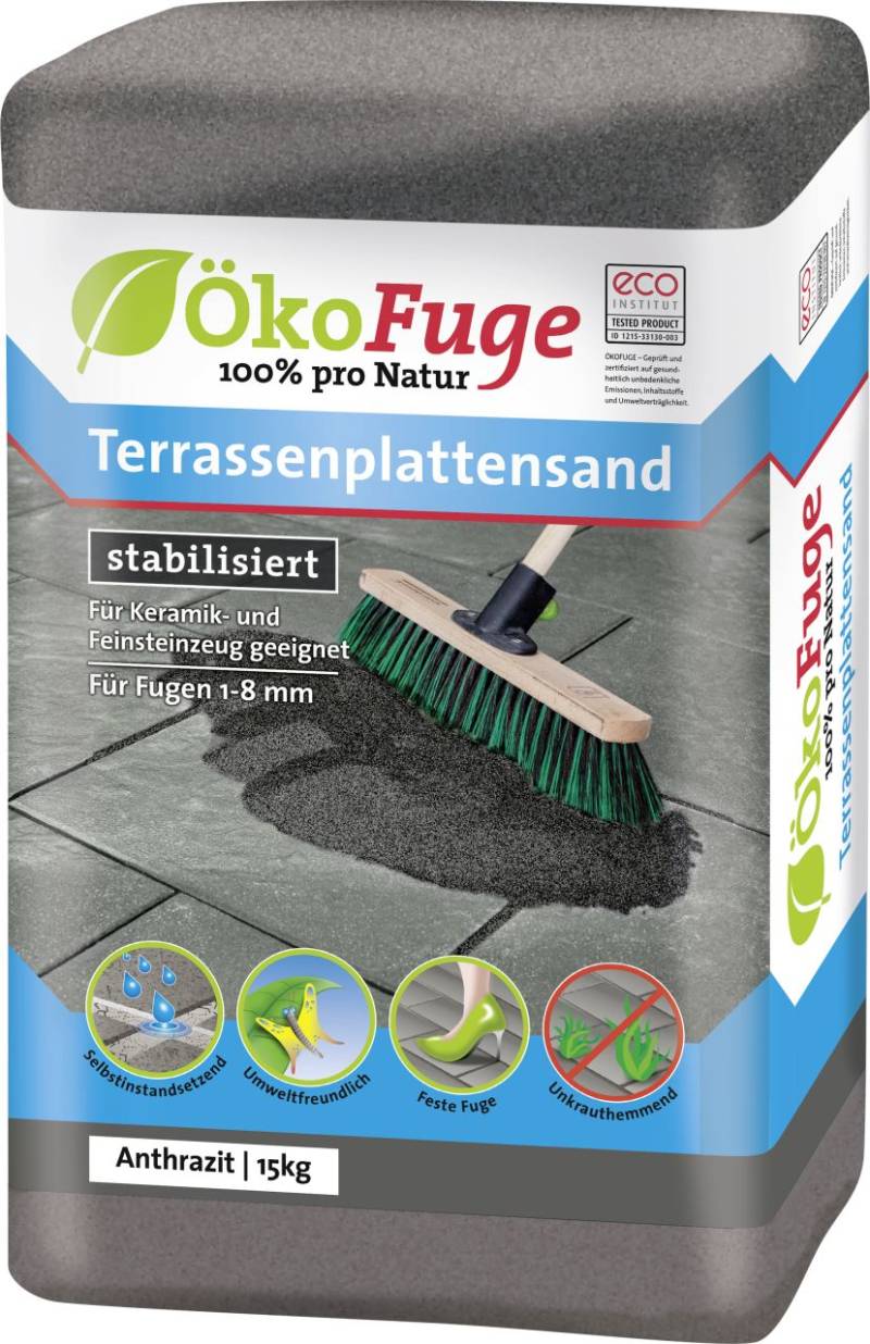 ÖkoFuge Terrassenplattensand anthrazit 15 kg von ÖkoFuge